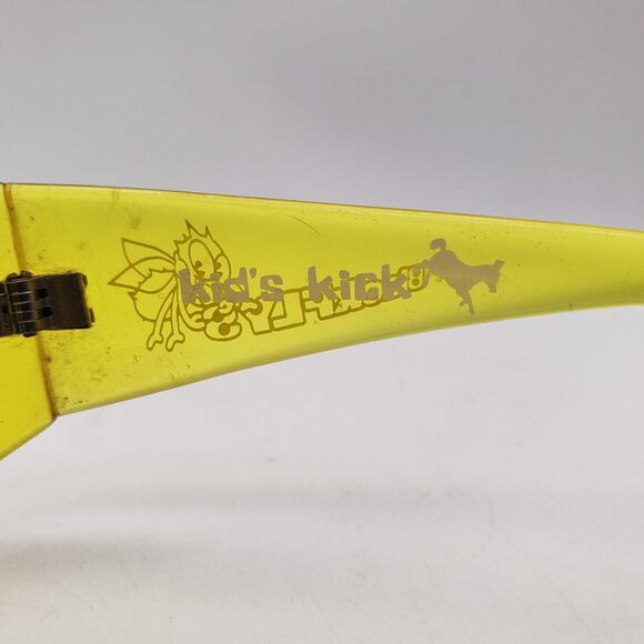 Vintage BLACK FLYS Sunglasses 'Kid's Kick' Clear Yellow VTG - Picture 6 of 11